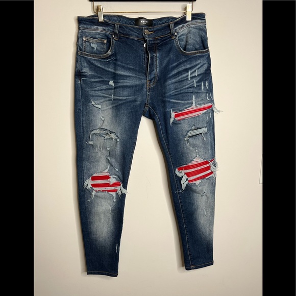 Amiri Mx1 Ultra Suede Repair Jeans - Picture 2 of 8